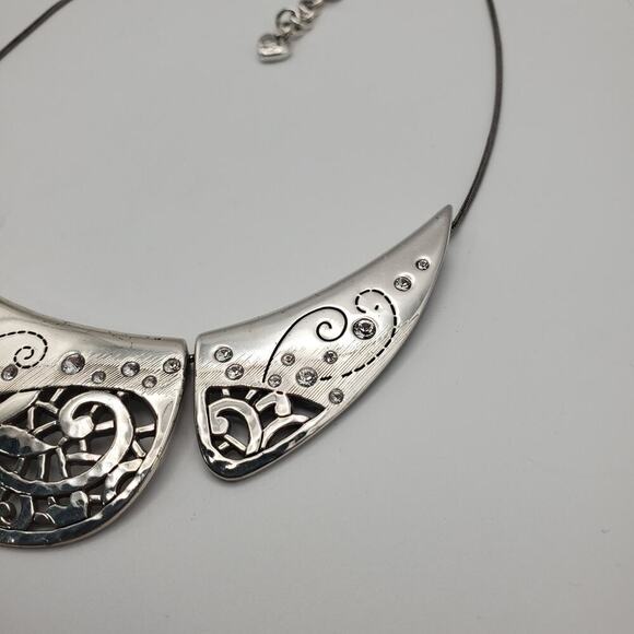 Brighton Flower Collar Statement Crystal Retired Pendant Necklace - Picture 4 of 9